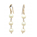 Dangle Drop Earrings Real 14K (585) Yellow Gold Natural Freshwater Pearl Gem Stone Handmade Gift Women E333